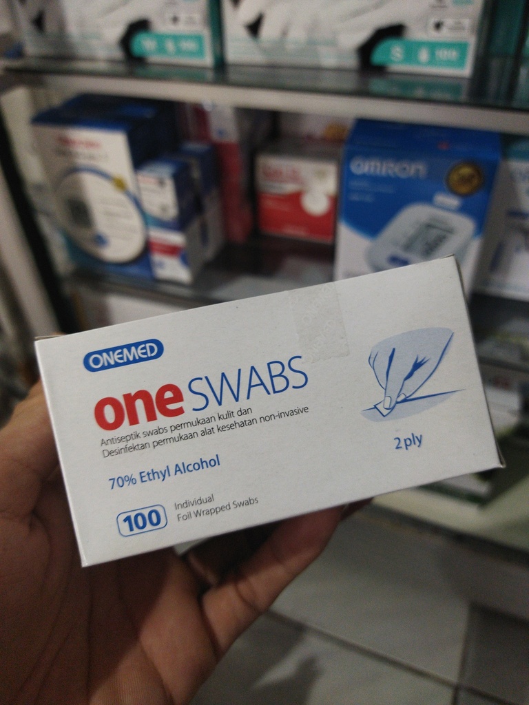 Tisue Alkohol Onemed Swab 1 Box Isi 100 Ply